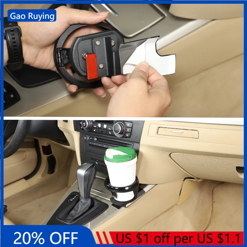 

Gao Ruying For BMW 3 Series E90 2005-2012 Carbon Steel Car Center Console Side Water Cup Holder Interior Car Accessories