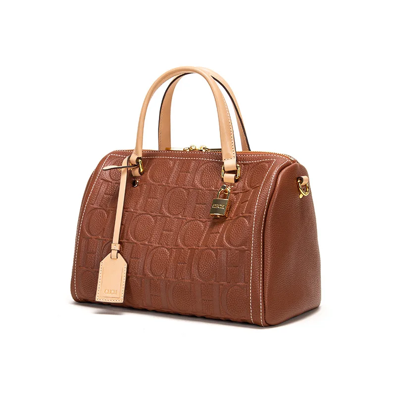 حقيبة حمل بتفاصيل قفل على الطراز العتيق، حقيبة يد ذات سعة كبيرة مستوحاة من المصمم للنساء، حقيبة كتف يومية واسعة #1