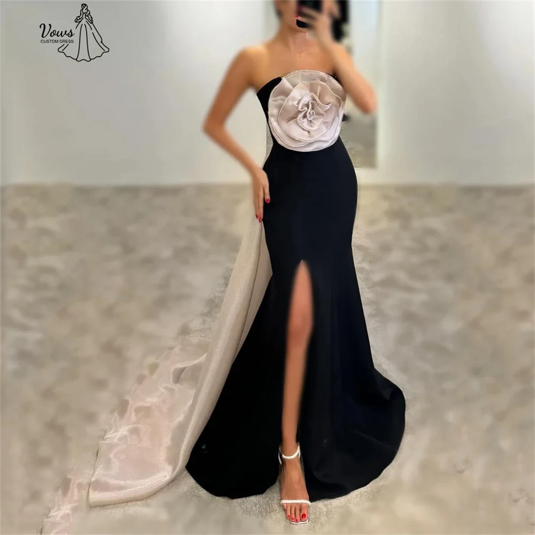 

Vows Custom Made Elegant Women's Dresses for Wedding Party Dresses for Special Occasions Line A Flower Wedding Evening Dress