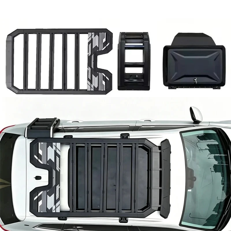 Aluminum Alloy Car Roof Cargo Luggage Rack Baskets Side Ladder Side Box for Touareg 2014