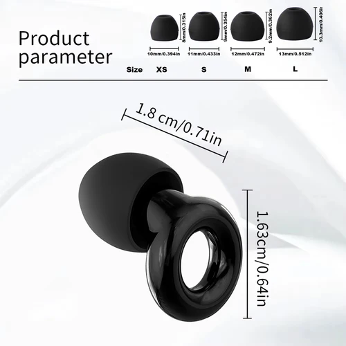 Imagen 2 del producto Tapones para los oídos silenciosos con bucle para reducción de ruido para dormir, tapones para los oídos de silicona para nadar, tapones para los oídos con filtrado de ruido para motocicleta