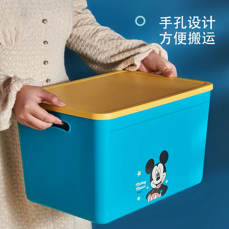 Anime Disney Mickey Mouse Storage Box Kawaii Cartoon Cute Book Sorting Children Toy Snack Folding Plastic Box Girls Gifts