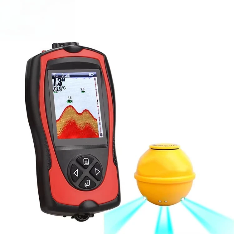 Customized Portable Sonar Wireless Fish Finder Depth Meter Hot Sales 120m Range ABS Plastic LED Features Battery Power