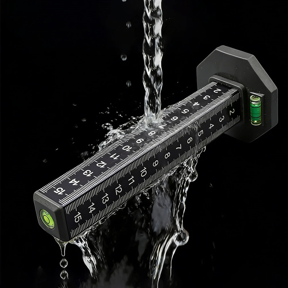 Metal Leveling Ruler 0-15cm Magnetic Wall Lay Horizontal Positioning Graduated Scale Floor Tool For For Tile Laying Construction
