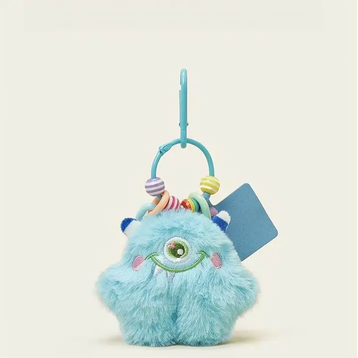 Kawaii One Big Eye Monster Plush Pet Lovers DIY Keychain  Pendant Couples Keyring Charms Car Keychain Wholesales X259