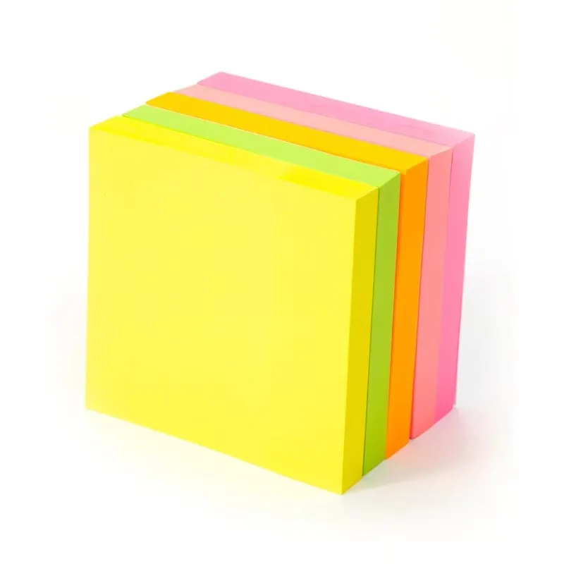 ملاحظات ملونة زاهية عالية الجودة، 500 ورقة ملاحظة ذاتية اللصق فلورسنت رسالة مذكرة الوسادة اللوازم المكتبية والمدرسية