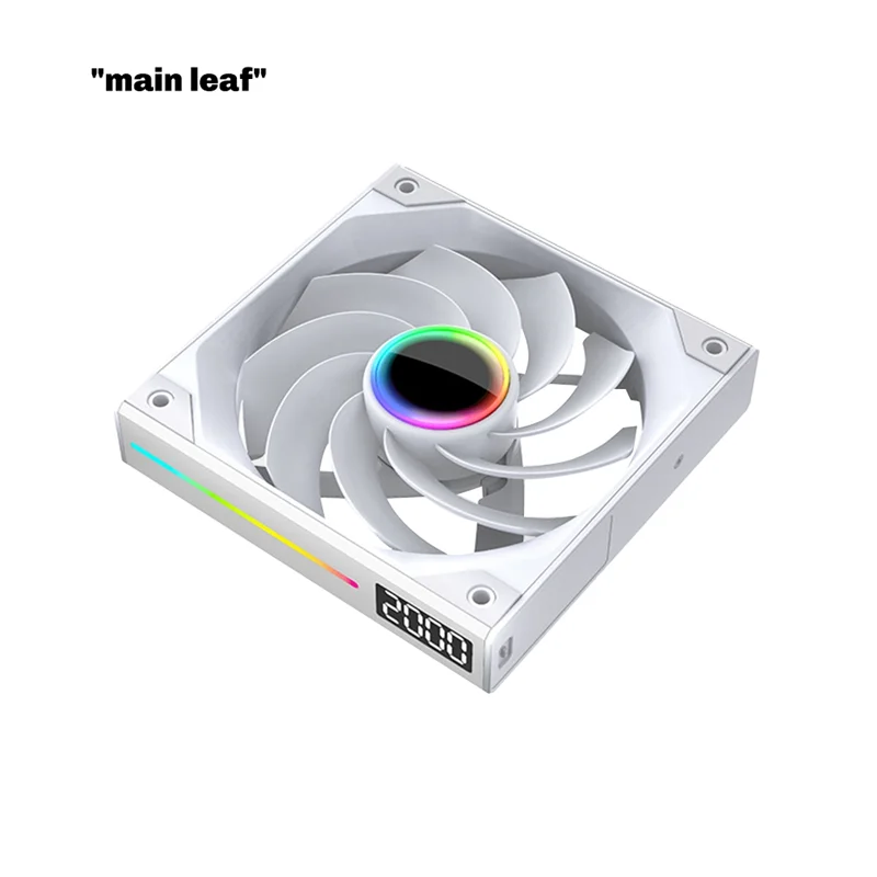 Novo! 12cm display digital mudo fio-livre emenda caso ventilador cpu placa-mãe argb sincronização de luz 4pin pwm