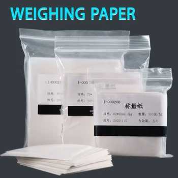 Laboratory weighing paper thickened balance pad paper 60 75 90 100 120 150mm smooth sulfuric acid paper 500 sheets/pack