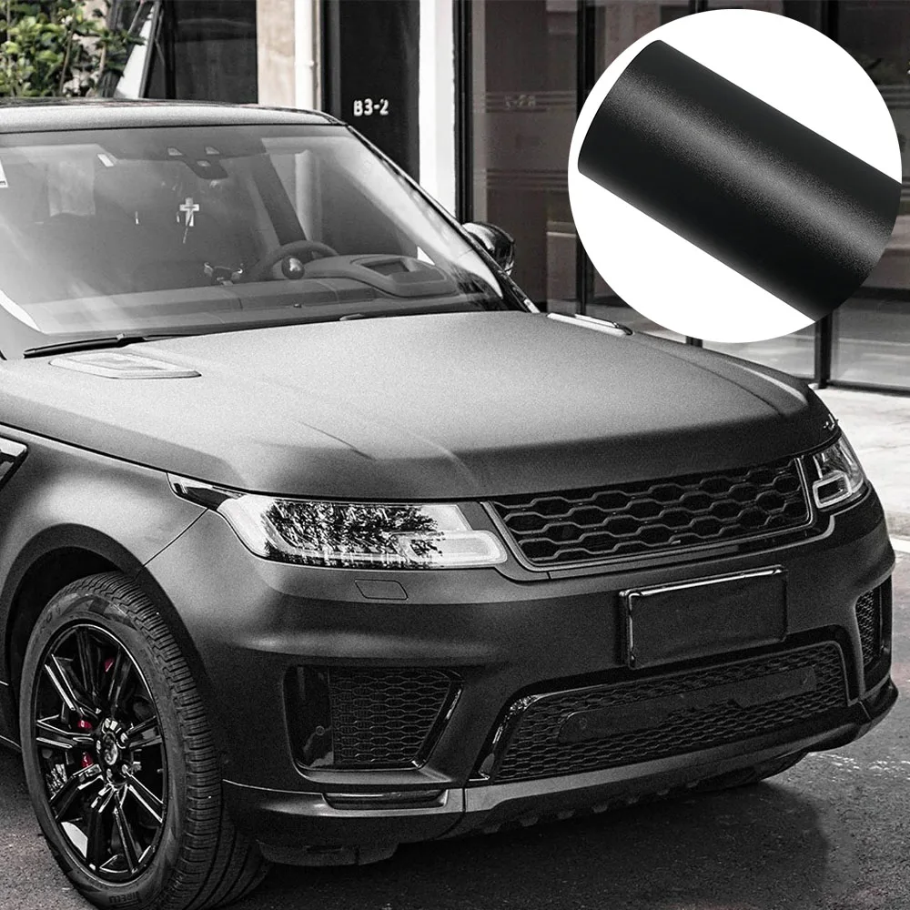 Car Wrapping Film Frosted Black Bubble Free Vinyl Film Auto Color Change Decal PET Sticker Exterior Interior Car Accessories