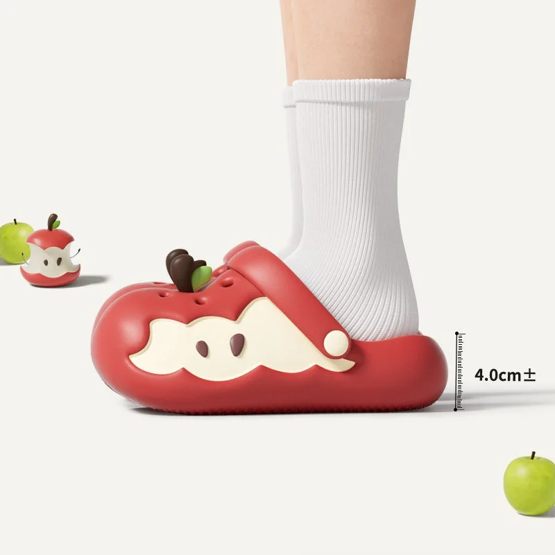 New Cute Apple Core Slippers Woman Novelty Mules Clogs Shoes 43 Women EVA Non Slip Indoor Outdoor Sandal Versatile Slides Shoes image 2