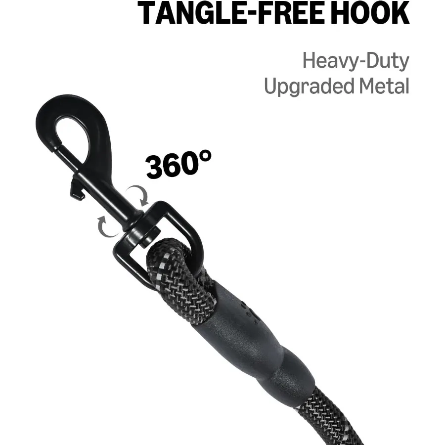 مقود كلب مستدير عالي التحمل، حبل متين للكلاب الصغيرة والمتوسطة والكبيرة، تصميم خفيف الوزن للتدريب على المشي والعمل في الهواء الطلق