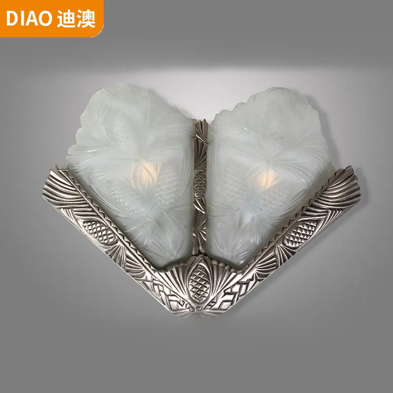 Retro light luxury literary style living room background wall decoration wall lamp Nordic creative entrance lamp