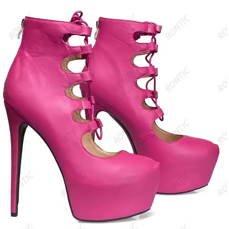 

Ronticool 2022, женские весенние туфли-лодочки ручной работы на платформе, замшевые черные туфли на шпильке с застежкой-молнией и круглым носком для вечеринок, размер США 5-20