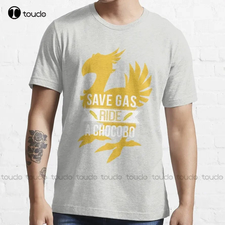 Save Gas Ride A Chocobo Final Fantasy 7 T-Shirt Custom Aldult Teen Unisex Digital Printing Tee Shirts Custom Gift Xs-5Xl Tshirt