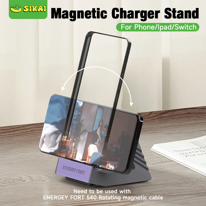 Soporte de teléfono geométrico Sikai, almacenamiento de escritorio, soporte de carga de teléfono versátil para iPhone iPad Samsung Xiaomi