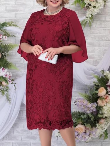 Vestido de talla grande para madre, vestidos de fiesta de dama de honor con bordado Floral para invitados de boda, ropa ajustada y curvada para mujer