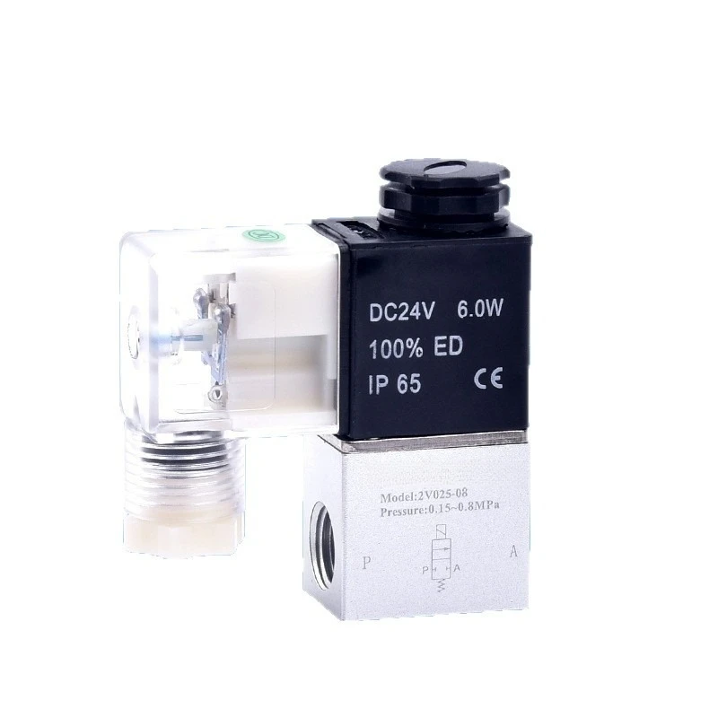 2V025‑08 3V1‑06 Pneumatic Solenoid Valve 2/2 Way 3/2 Way Normally Closed Air Valve DC24V AC220V