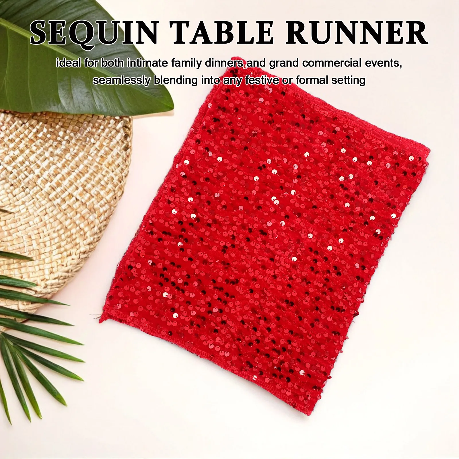 Sequin Table Runner Nordic Romantic Shiny Glitter 30x180cm for Wedding Christmas Birthday Party Event Decoration
