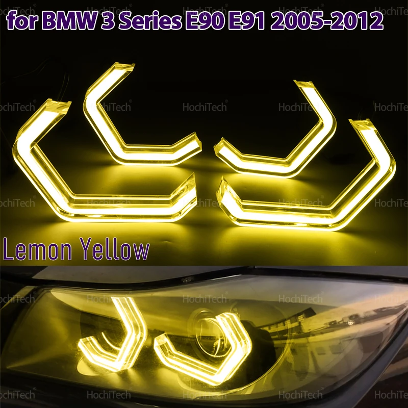 

M4 Style LED Angel Eyes Kit Ring Лимонно-желтый фара DRL для BMW 3 серии E90 E91 316i 318i 320i 328i 330i 335i 320d