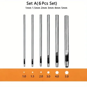 Lederbohrwerkzeuge, 6 Teile, hohler Stahl, Runde, Stanzen, langlebig, runde Uhrenarmbänder, Gürtel, Papier 6 Hauptverkaufsabdeckung von Multilaser - №5