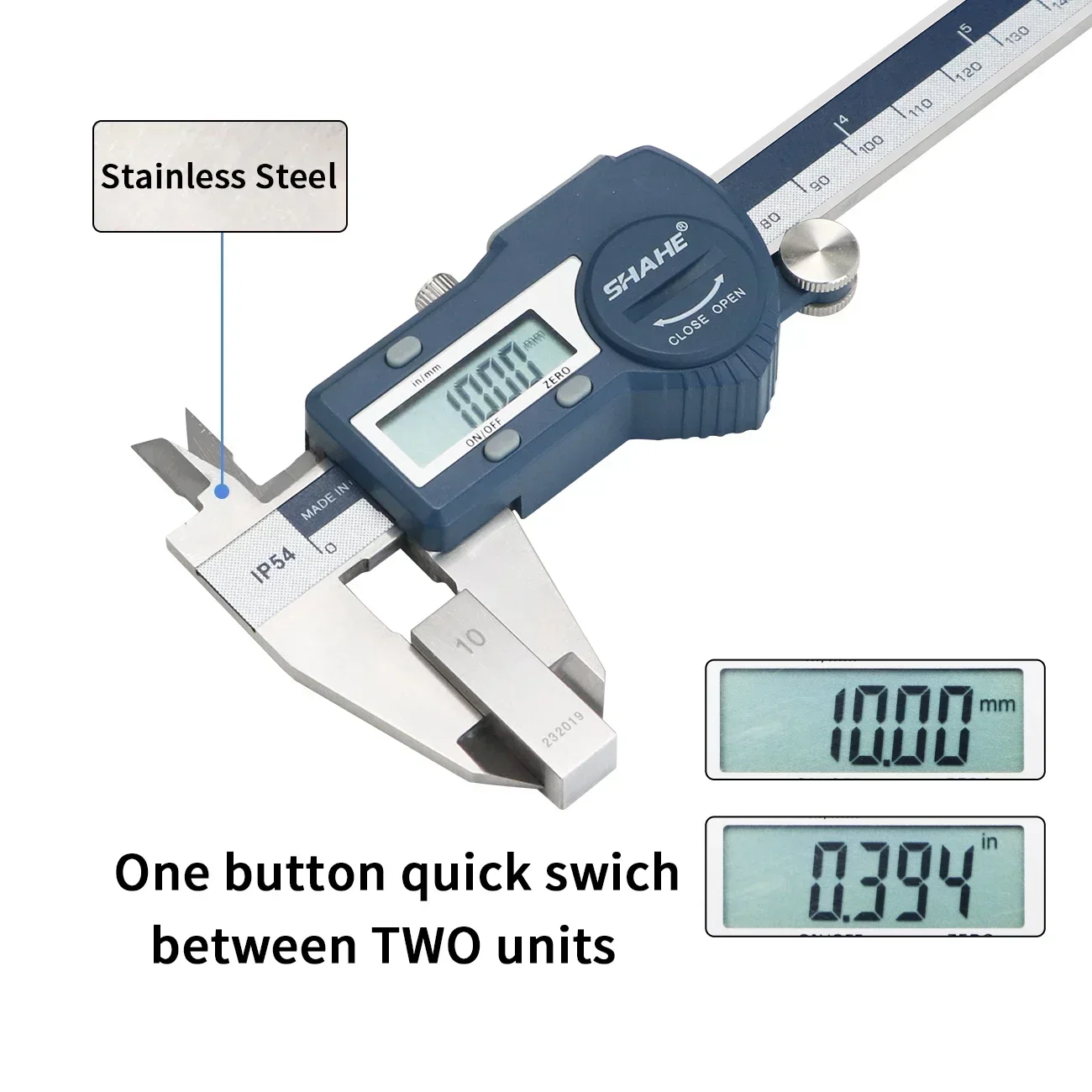 IP54 SHAHE Digital LCD Caliper Ruler Digital 150/200/300mm 0.01 Stainless Steel Vernier Calipers Measuring Tools