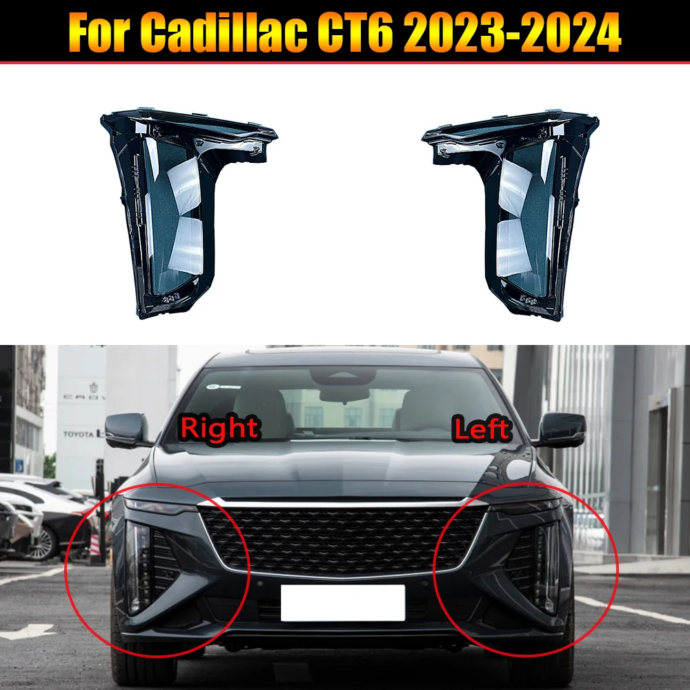 

For Cadillac CT6 2023 2024 Headlight Cover Transparent Mask Headlamp Lamp Shell Lens Replace Original Lampshade Plexiglass