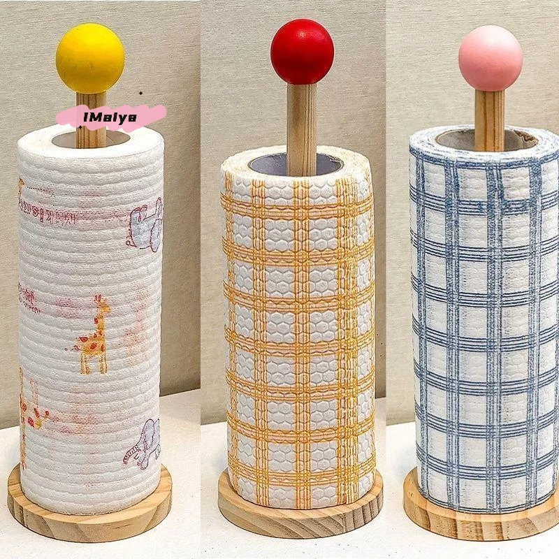 M-Wood Tissue Holder Toilet Free-Standing Non-Slip Napkins Shelf Durable Roll Paper Storage Rack Dining Table Towel Tissue Rack