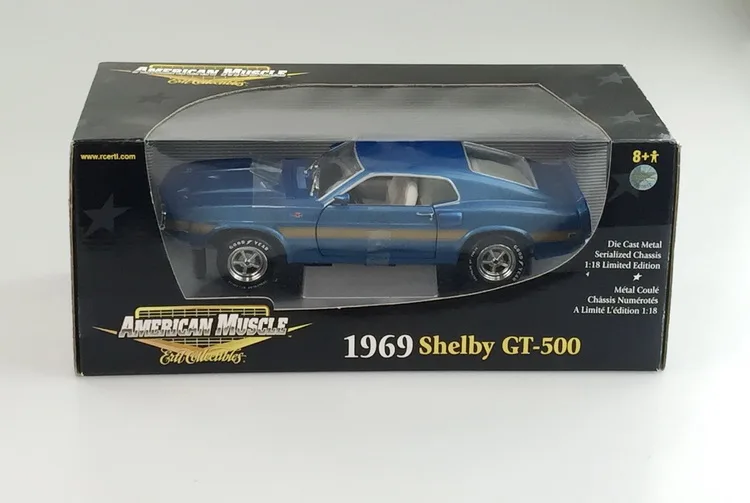 Ertl 1:18 Shelby GT-500 1969 Vintage Car Alloy Fully Open Simulation Limited Edition Alloy Metal Static Car Model Toy Gift