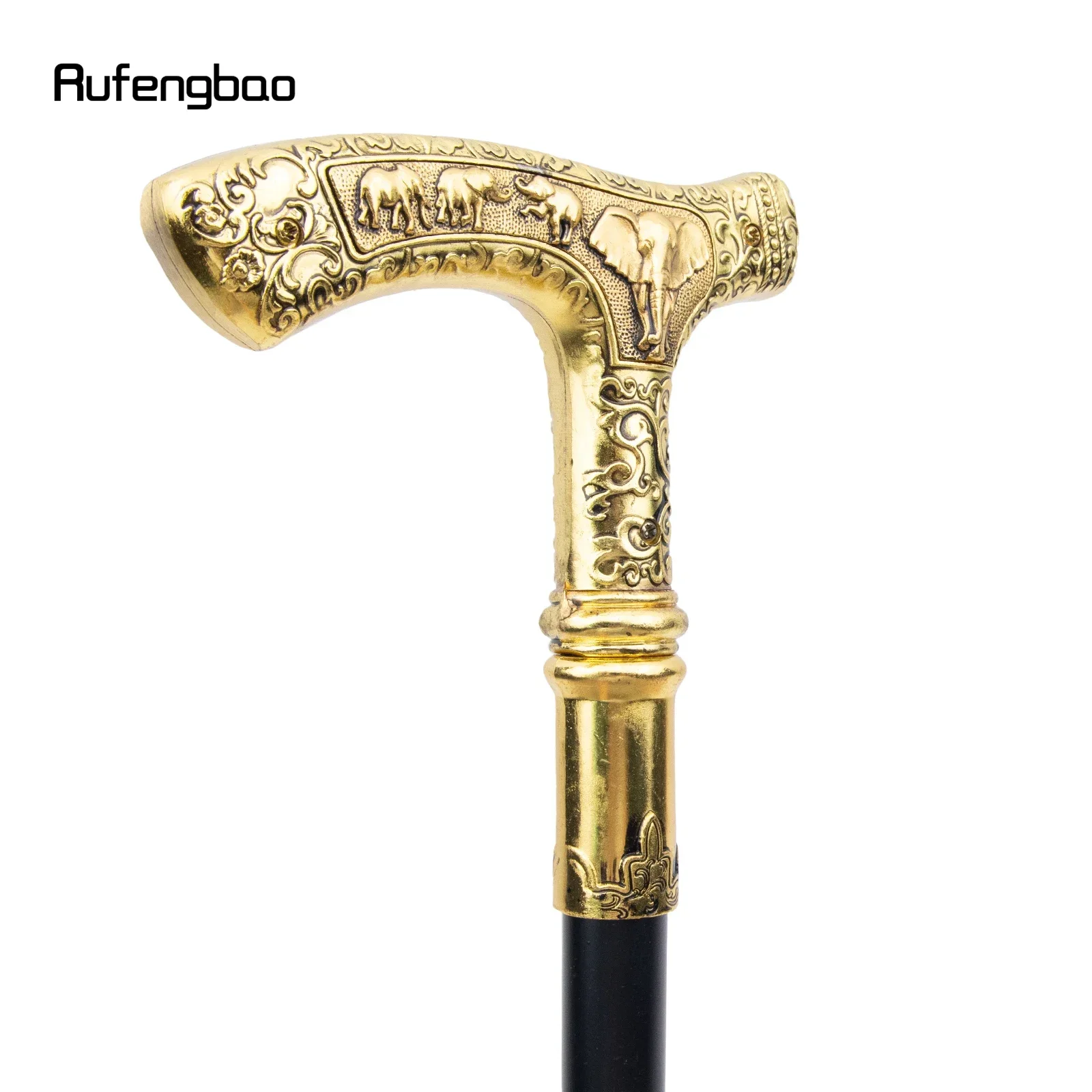 Golden Elephant Luxury Pattern Walking Stick Party Fashion Elegant Walking Stick Decorative Cospaly Cane Knob Crosier 89cm