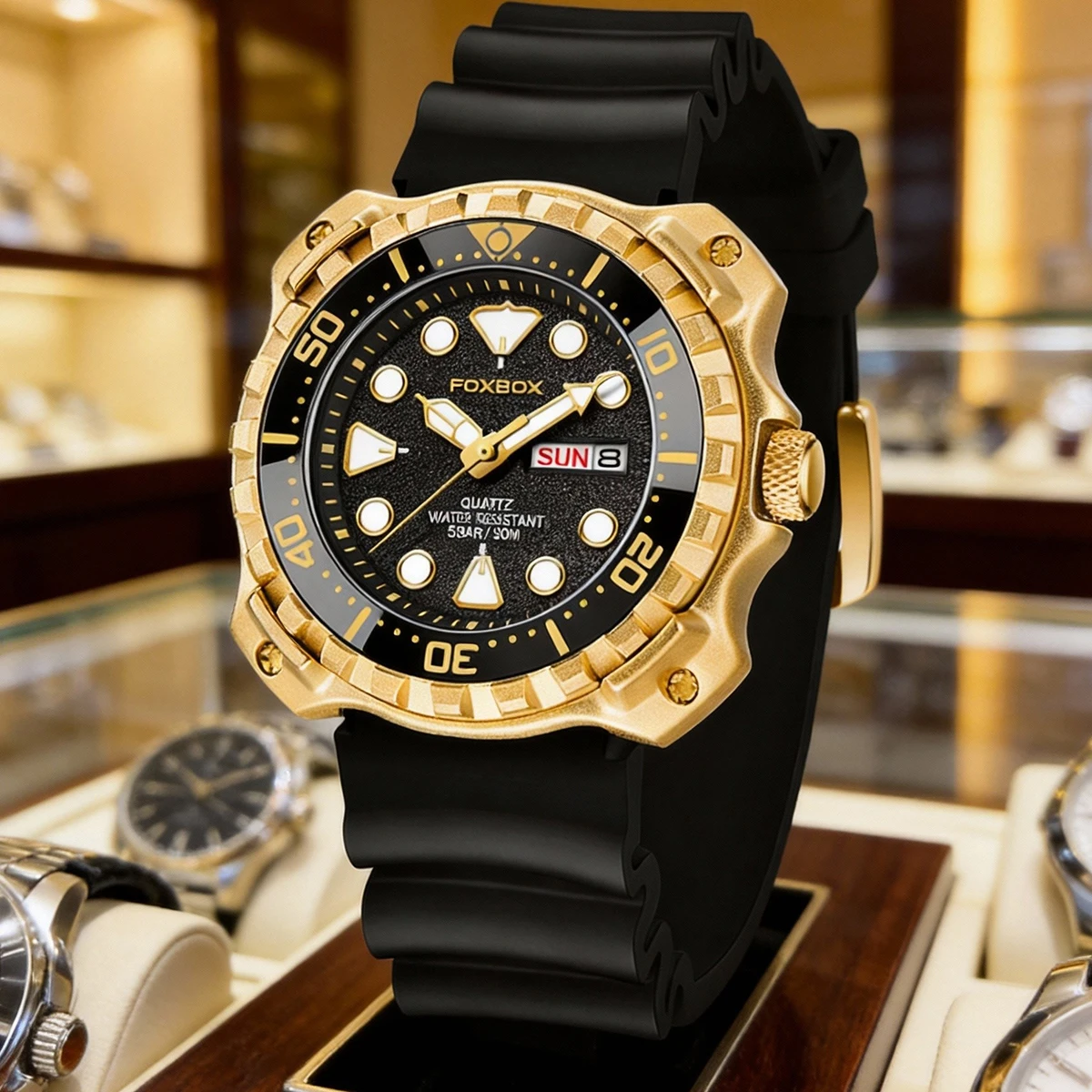 

Мужские часы FOXBOX Fashion: простые, повседневные, спортивные, с браслетом из нержавеющей стали, светящиеся, водонепроницаемые, с автоматической датой, кварцевые.