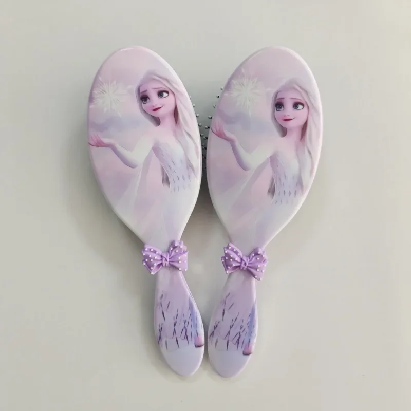 Disney Frozen Elsa Air Cushion Combs Purple Bowknot Cartoon Portable Massage Comb Hairdressing Tool Girls Hair Brush Haircare