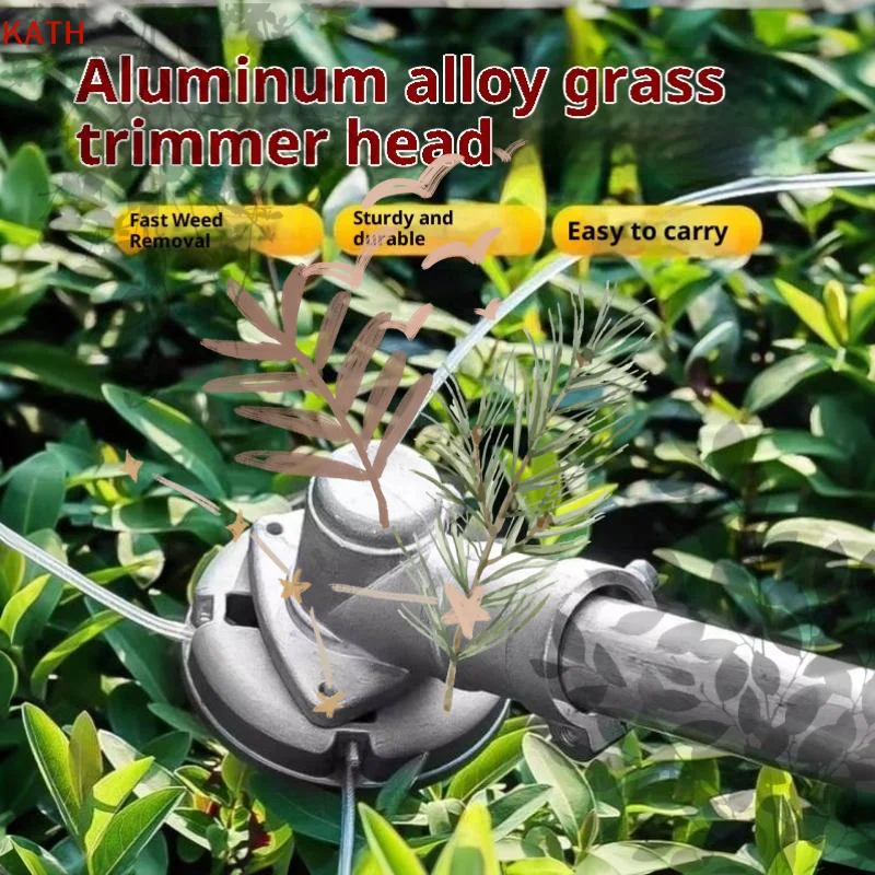 Aluminum Alloy Grass Trimmer Head With Nylon Wrapped: 1 Set Steel Line Gardening Replacement Parts