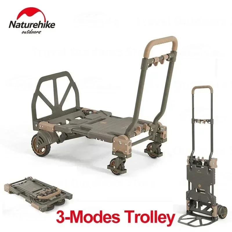 Naturehike Camping Gear Outdoor Trolley Cart Folding Hand Trolley Wagon Multi-purpose Wheels Multifunction Portable Trailer