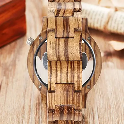 Reloj de cuarzo de madera para hombres y mujeres, reloj de moda de negocios, accesorios de moda callejera, hueco, triángulo marrón