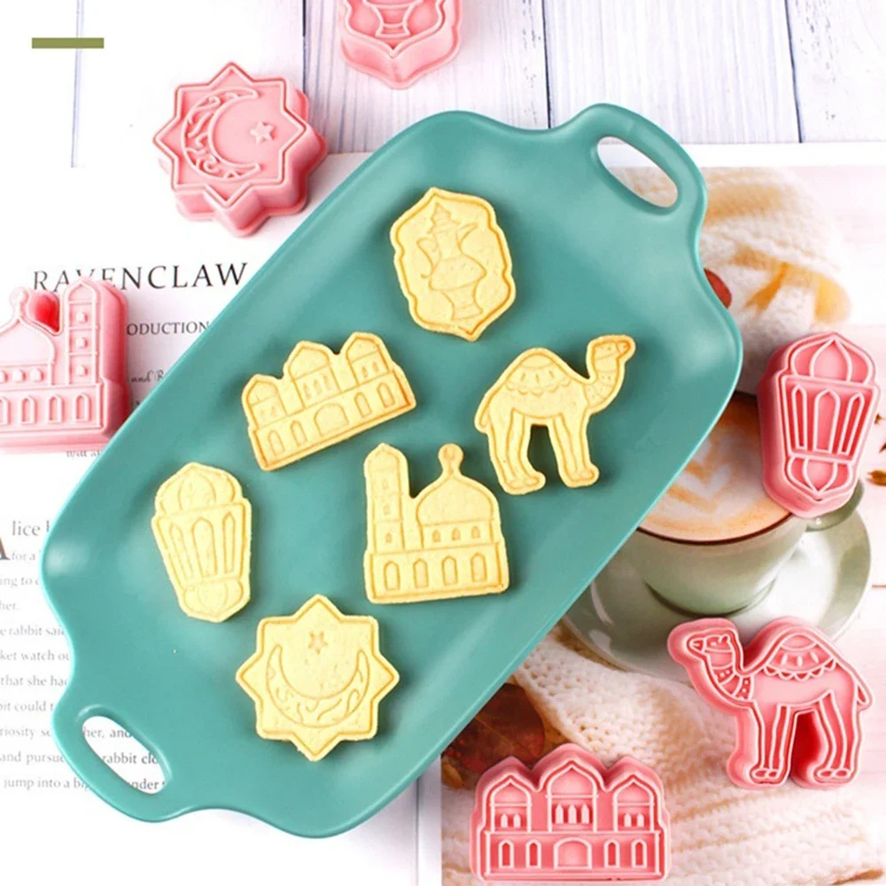 

6Pc/set Eid Mubarak Cookies Cutters Mosque Camel Star Moon Shape Biscuit Cut Ramadan Decoration