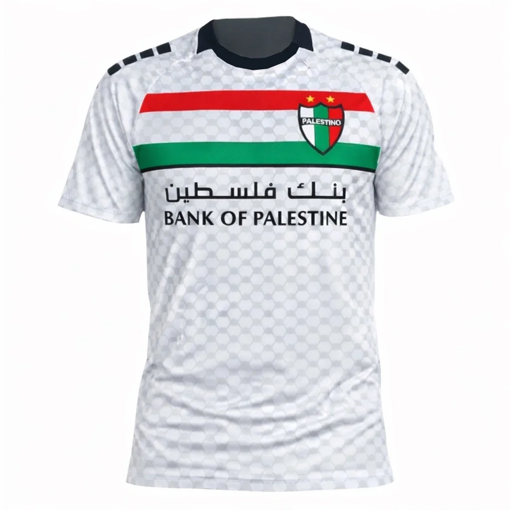 Deportivo Palestino 3D-Druck Fußballtrikot Herren Sommer Outdoor T-Shirt Atmungsaktiv Schnelltrocknend Streetwear Kleidung Unisex – Detail 3