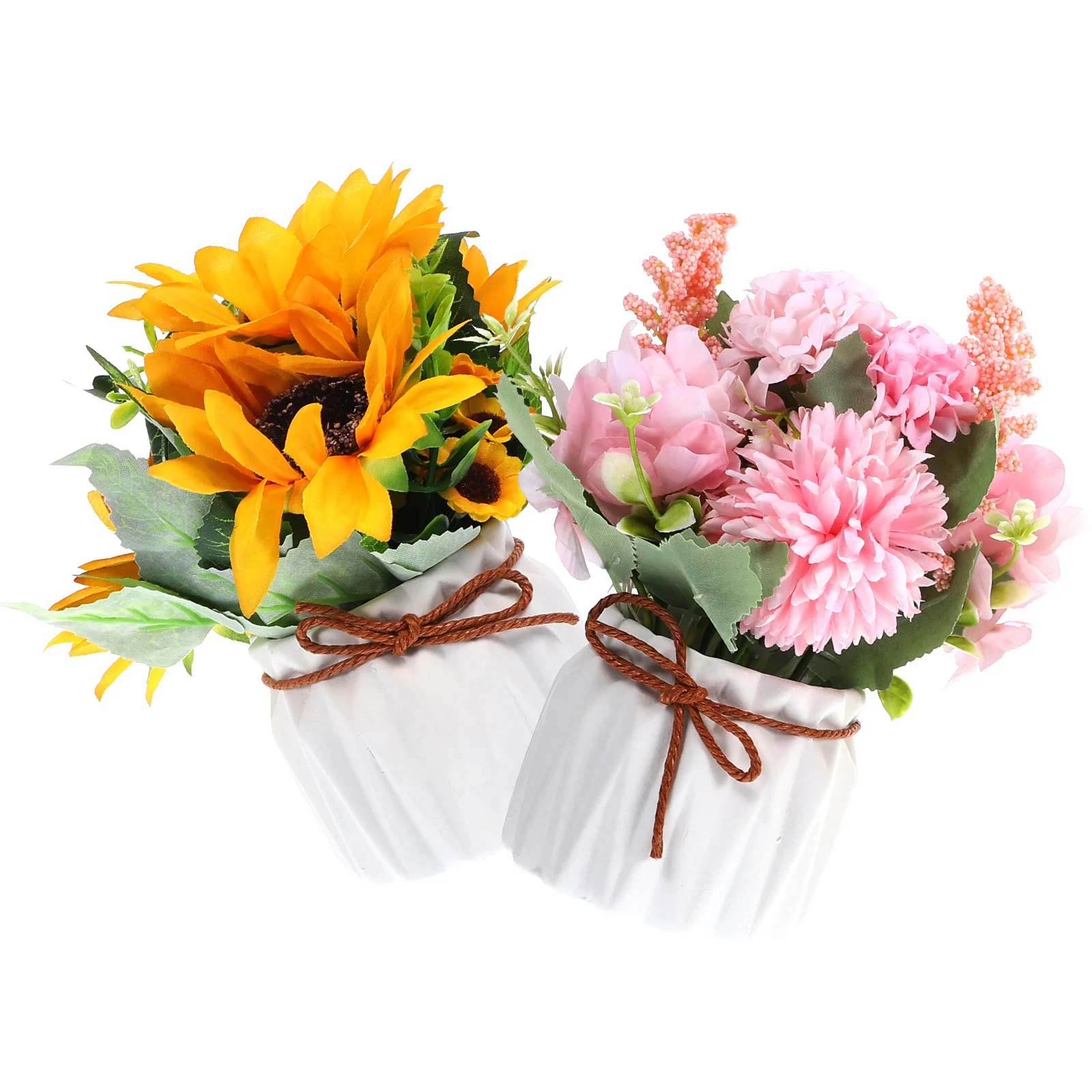 

2 Pcs Lifelike Plants Faux for Indoors Fake Flower Pot Decor Decorative Artificial Flowers