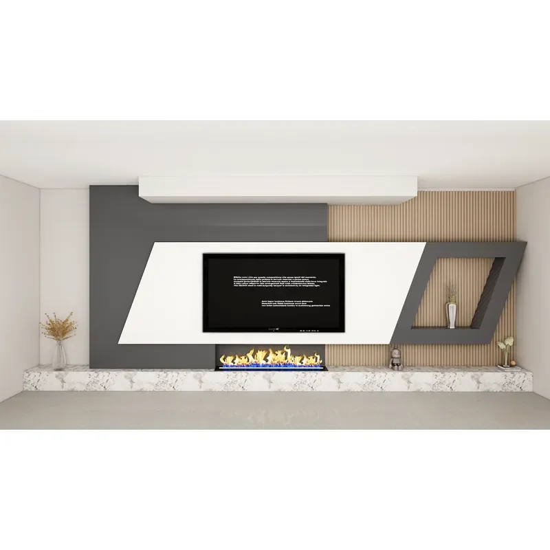 Modern Wooden TV Cabinet Wall System with Ornate Details for Living Room Home Furniture