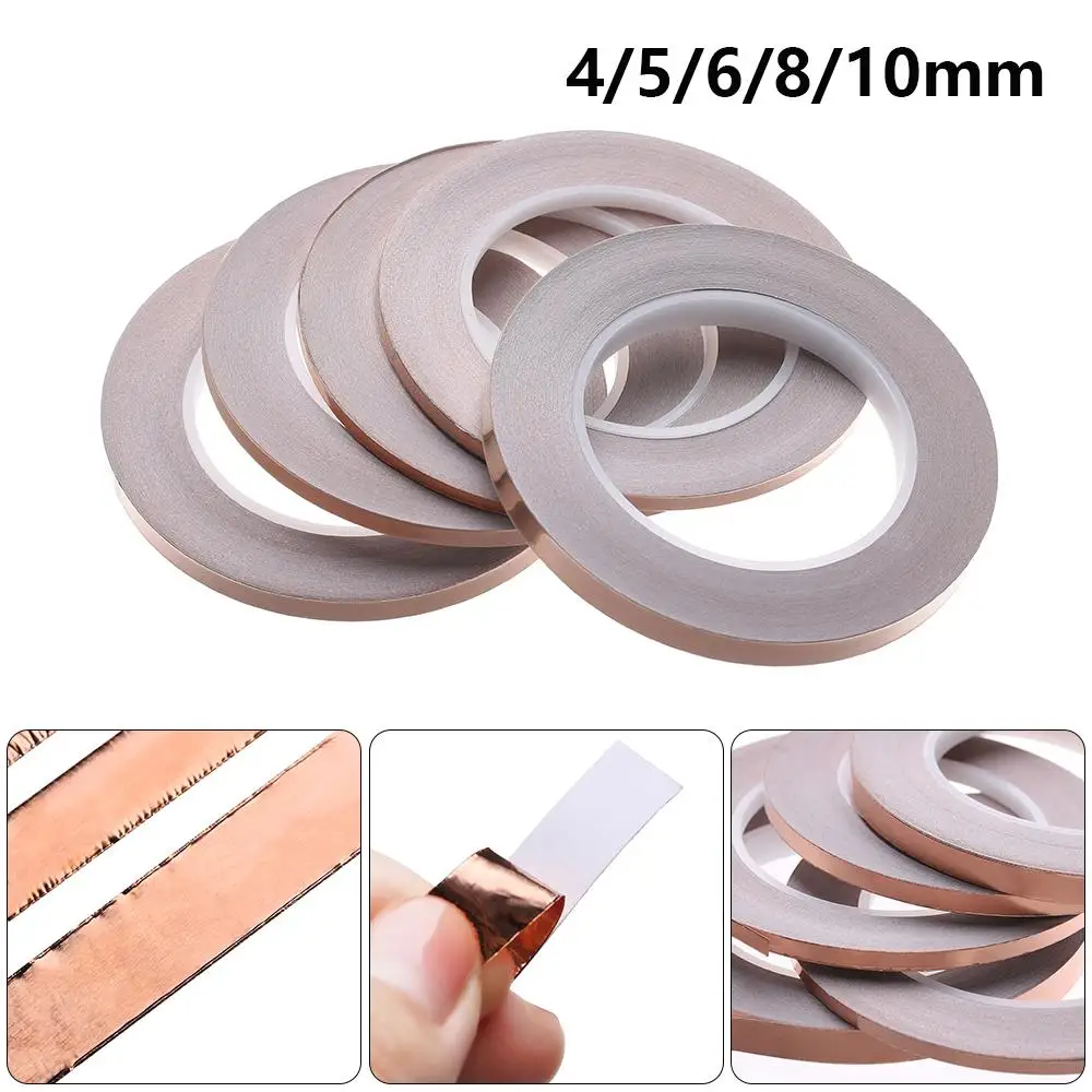 1PC 25 Meters Protection Acrylic Glue Shielding Heat Resist Copper Foil Tape Single Side Conductive Strip Adhesive