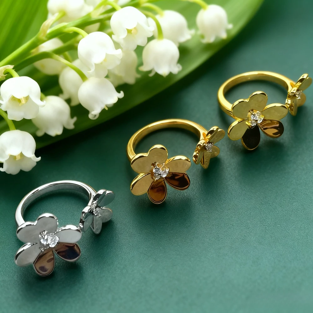 

2025 Новые элегантные аксессуары Светлое и свежее стильное кольцо — высококачественный аксессуар, открывающееся кольцо с тремя цветами, незаменимое.