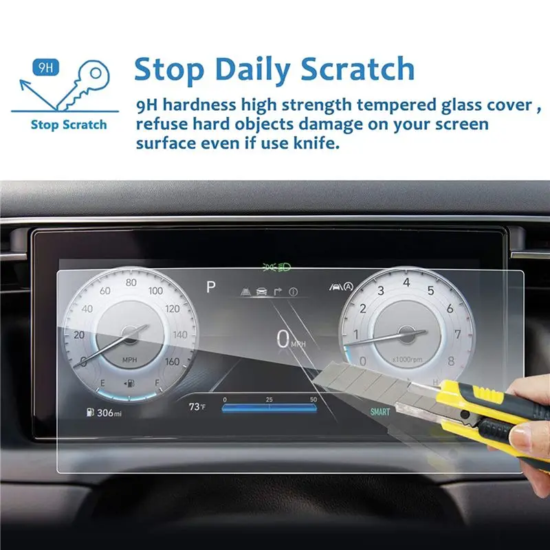 Classy-2X For Tucson 2021+ 10.25-Inch Dashboard Display Screen Film Protection Instrument Screen Tempered Glass Film