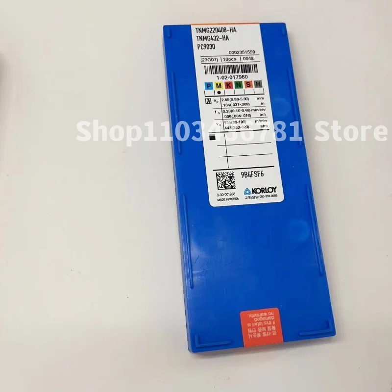 KORLOY TNMG220408-HS PC9030 / TNMG220408-HA PC9030 Turning Tool Blade Carbide Inserts Cutting Tools 10Pcs