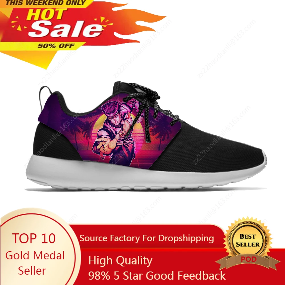 Japan Anime JoJo Bizarre Adventure Hot Funny Classic Sport Running Shoes Harajuku Breathable 3D Printed Men women Mesh Sneakers