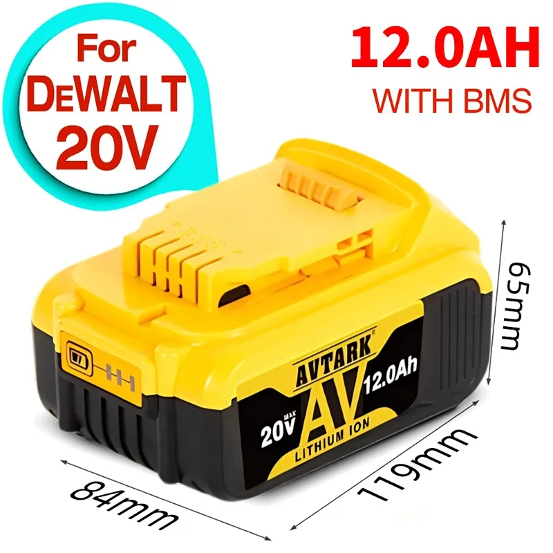 Genuine 18V/20V MAX 6.0Ah 8.0Ah 12.0Ah DCB200 Replacement Li-ion Battery for DeWalt DCB205 DCB201 DCB203 Power Tool Batteries