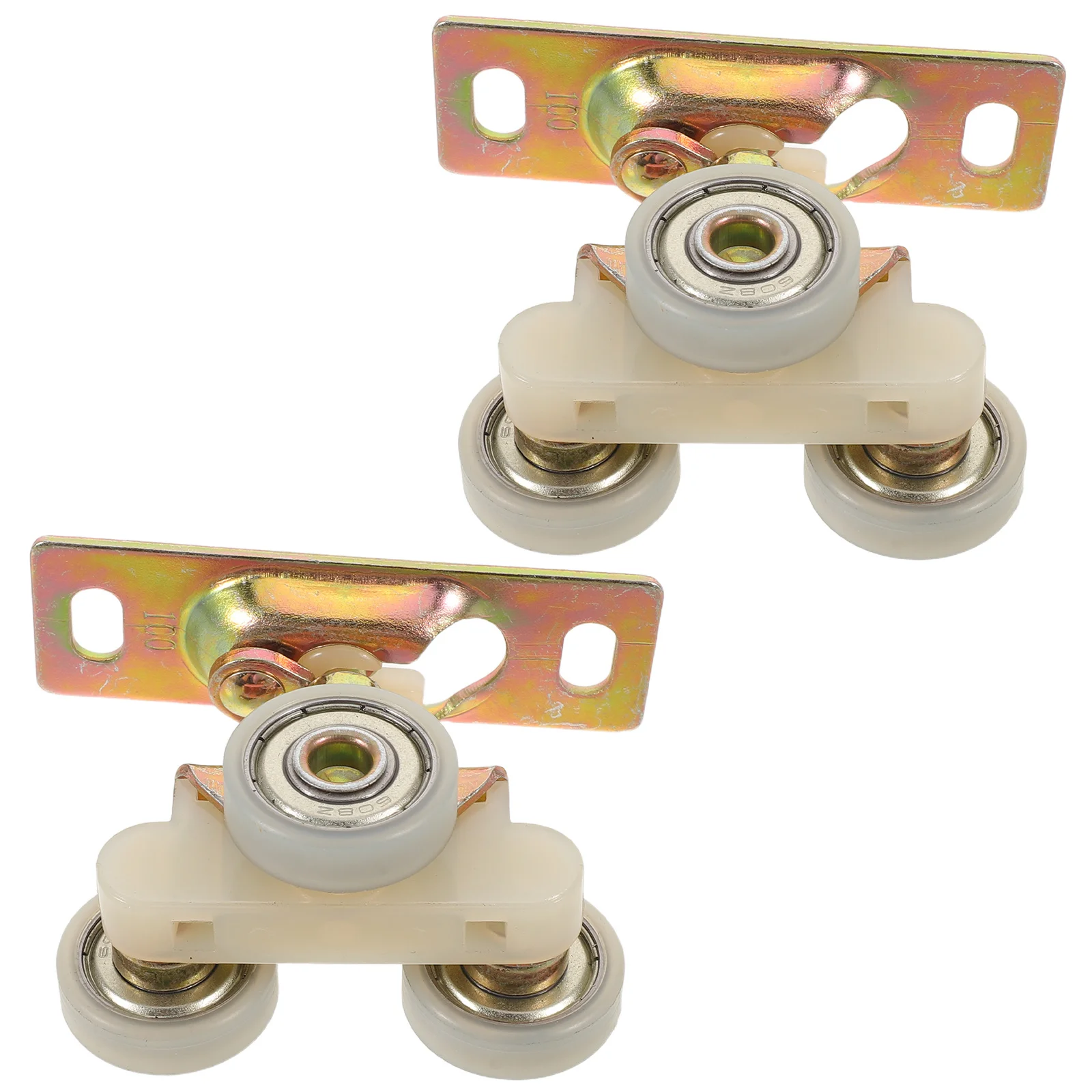 

2pcs Sliding Door System Heavy Duty Roller Guide Set For Wardrobe Closet Cabinet Doors Smooth Ball Bearing Wheels Replacement