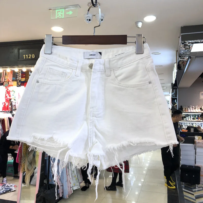

High Waist A-Line Shorts Women's Summer Thin Denim Shorts Versatile Wide Leg Hot Pants Student Favorite Casual High Waist Shorts