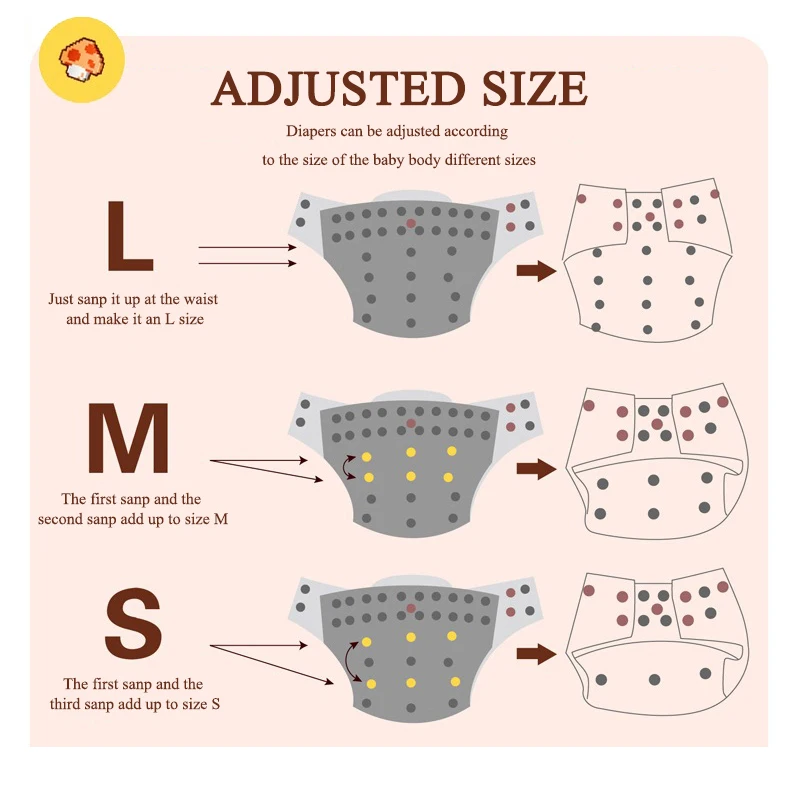 1PC Washable Reusable Cloth Diaper Suede Ecological Real Pocket Nappy Adjustable Snap One Size Diaper Fit 0-2 years Baby