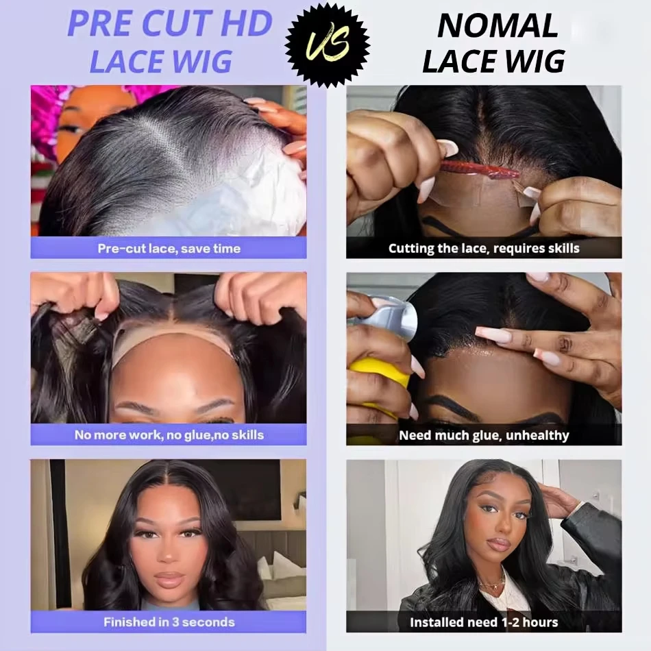 Glueless Wig Human Hair Ready To Wear 5x5 Hd Lace Closure Wig 4x4 Glueless Body Wave Human Hair Wigs for Women Lace Frontal Wigs image 5