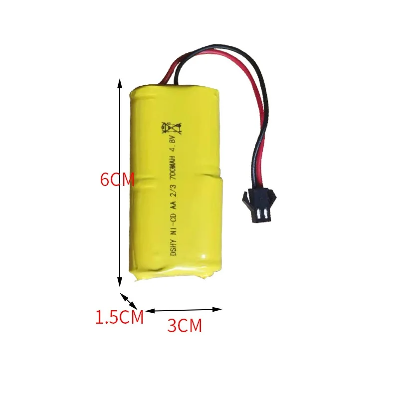 4.8V แบตเตอรี่ NI-CD 700mA แบตเตอรี่สําหรับของเล่น Rc รถถังหุ่นยนต์เรือปืน 2/3AA 4.8v 4*2/3AA แบตเตอรี่ Pack