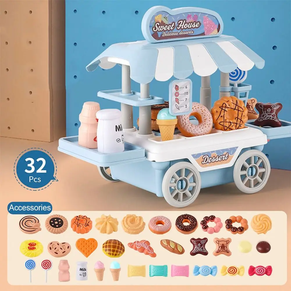 Simulational Kitchenware Food Model Role-Playing Fries Mini Food Toys Simulational Kitchen Toys Dessert Cart Fast Food Truck